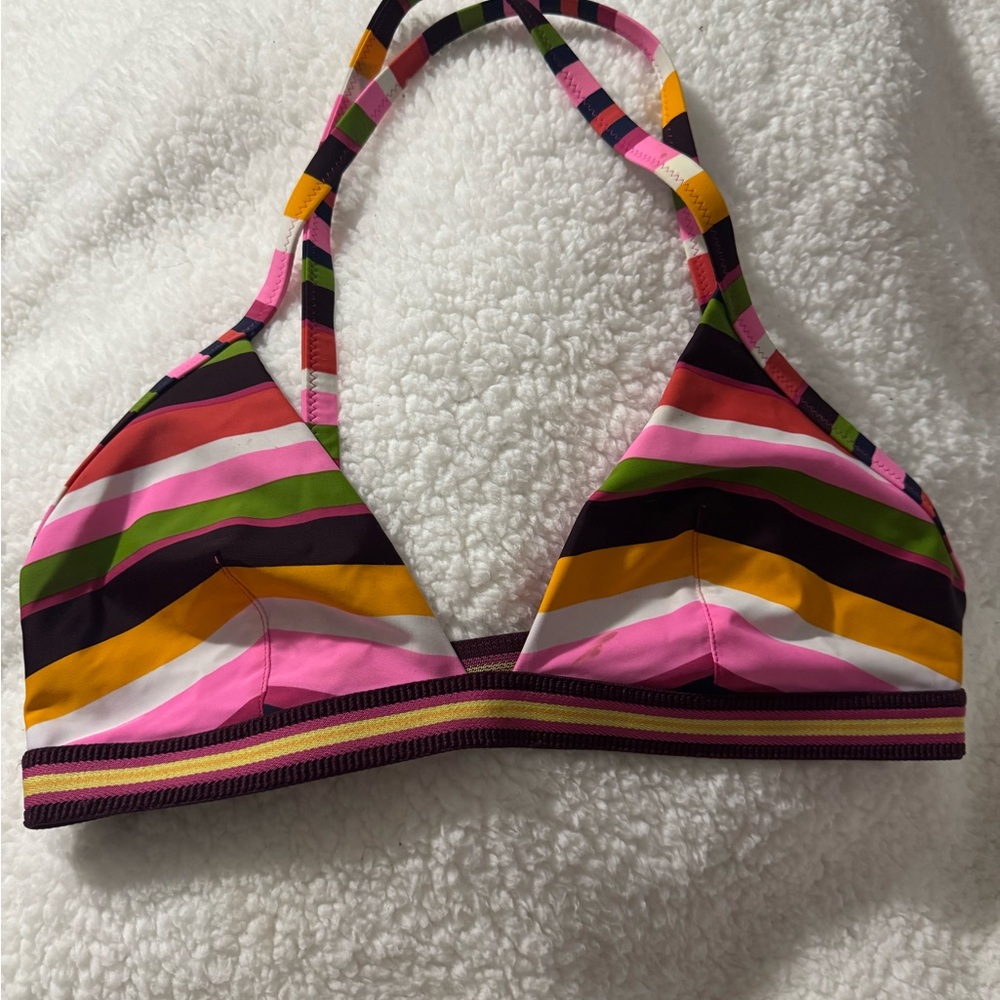 Colorful Striped Bikini Top